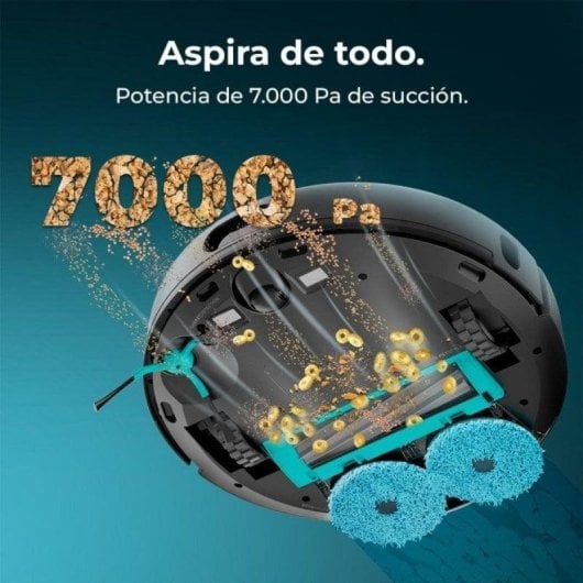 Cecotec Conga 13090 Spin Revolution Home&Wash Robot Aspirador con Motor de Succión 7000 Pa Base 4 en 1