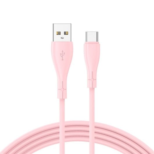 Cool Cable USB Silicona Universal Tipo-C 1m Rosa