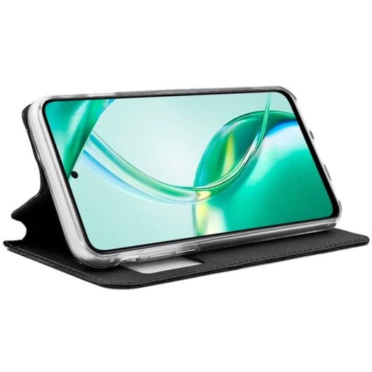 Custodia Flip Cover nera semplice e alla moda per Honor 200 5G