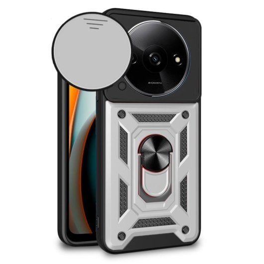 Custodia Cool per Xiaomi Redmi A3 Anello Rigido Argento