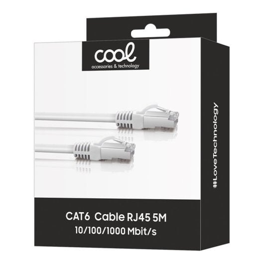Cool Cabo Rede Internet Universal CAT6 RJ45 5m Branco