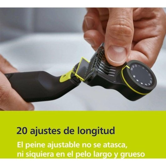 Tondeuse Barbe Visage Philips OneBlade Pro 360 QP6652/61 Sans Fil 120min Sec et Mouillé 20 Réglages Lame 360°