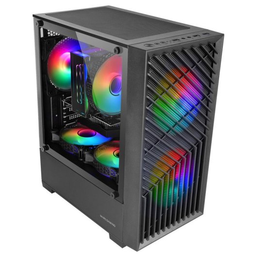 Mars Gaming MC-Vortex Caja Gaming Micro ATX Cristal Templado 3x Ventiladores FRGB 12cm Negro
