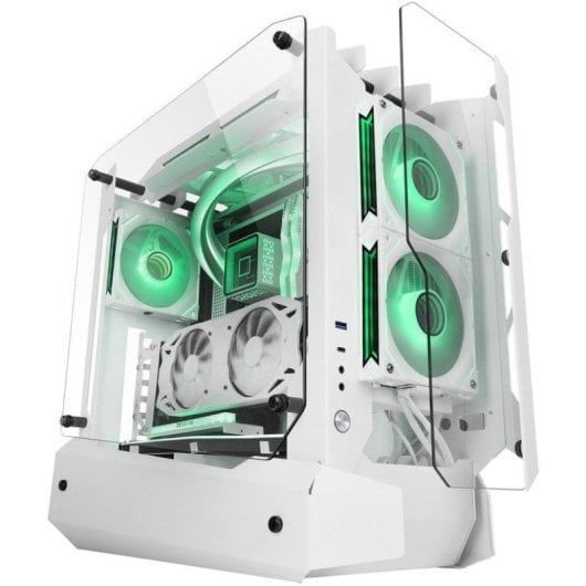 Custodia da gioco Mars Gaming MC-Edge ATX Design all'aria aperta Triplo vetro temperato USB-C USB 3.0 Bianco