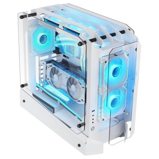 Custodia da gioco Mars Gaming MC-Edge ATX Design all'aria aperta Triplo vetro temperato USB-C USB 3.0 Bianco