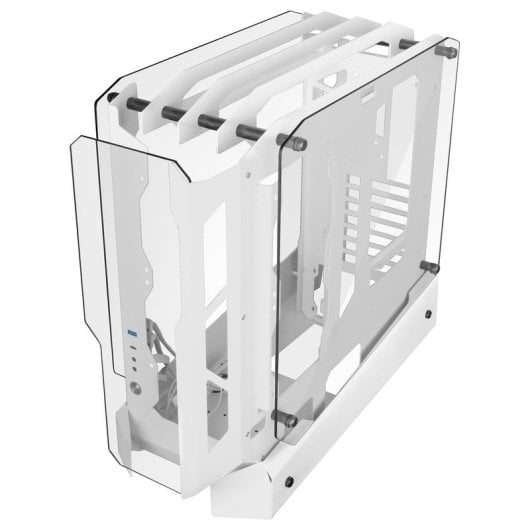 Custodia da gioco Mars Gaming MC-Edge ATX Design all'aria aperta Triplo vetro temperato USB-C USB 3.0 Bianco
