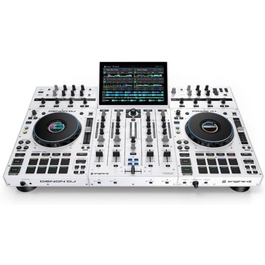 Denon DJ PRIME 4 + Controlador DJ Autónomo + Misturador Branco