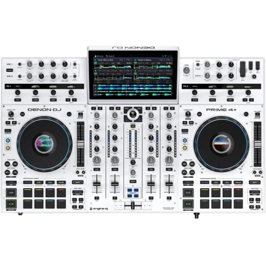 Denon DJ PRIME 4 + Controlador DJ Autónomo + Misturador Branco