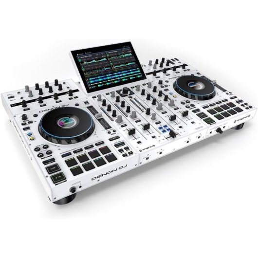 Denon DJ PRIME 4 + Controlador DJ Autónomo + Misturador Branco