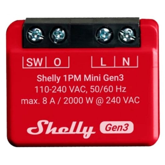 Shelly 13h Gen3 Mini module de commutation rouge
