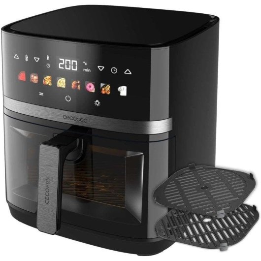 Airfryer Cecotec Cecofry&Grill Duoheat 8000 8L 2200W Dubbele Weerstand Zwart