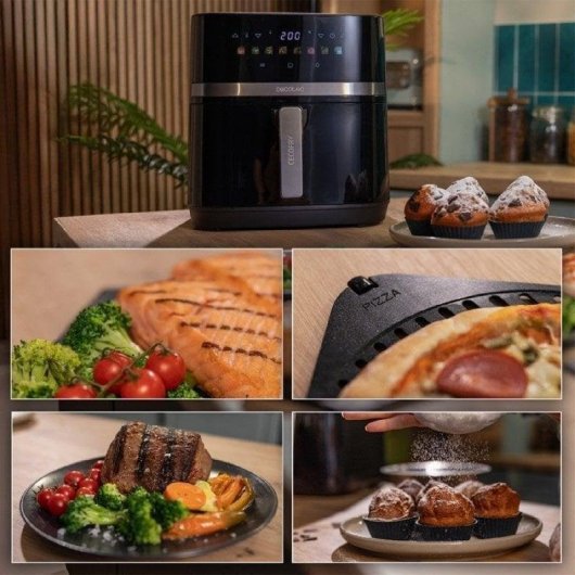 Airfryer Cecotec Cecofry&Grill Duoheat 8000 8L 2200W Dubbele Weerstand Zwart