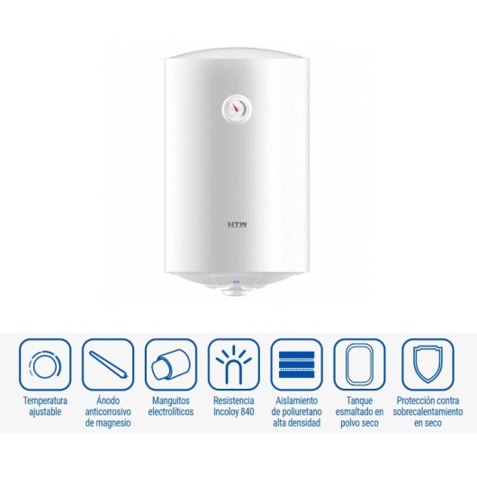 HTW Essential Eco Termo Eléctrico Vertical 80L 1500W C Blanco