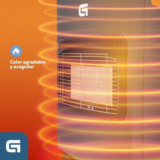 Grunkel CT-HEST42PLUS Estufa de Gas Butano Plegable Y Portátil con Regulador Y Conducto 4200W Negro