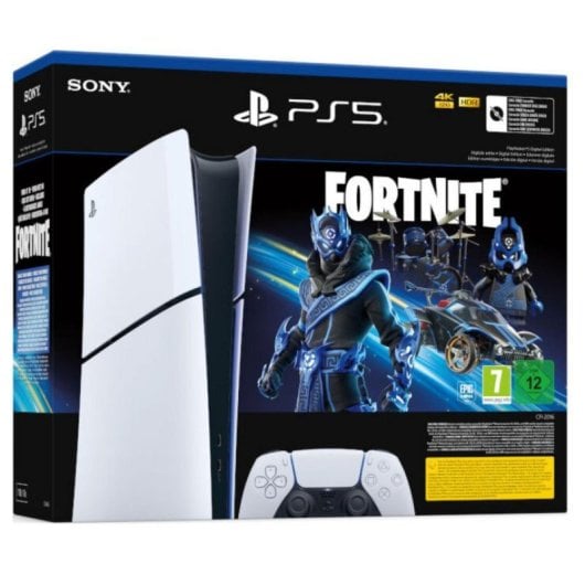 Consola Sony PlayStation 5 Slim Digital Edition 1TB Blanco/Negro + Pack Fortnite Cobalt Star