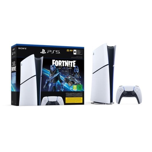 Consola Sony PlayStation 5 Slim Digital Edition 1TB Blanco/Negro + Pack Fortnite Cobalt Star