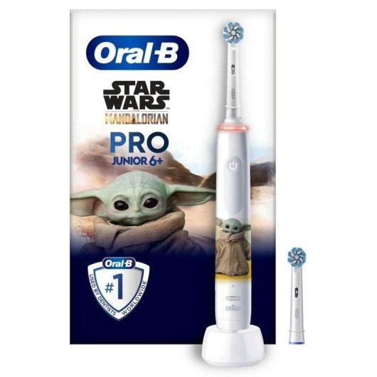 Escova de Dentes Elétrica Criança Oral-B Pro 3 Junior Star Wars 3 Modos 2 Cabeças Temporizador Sensor de Pressão