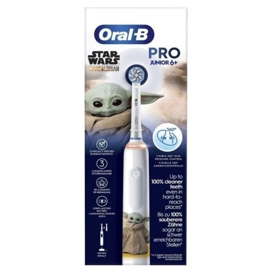 Escova de Dentes Elétrica Criança Oral-B Pro 3 Junior Star Wars 3 Modos 2 Cabeças Temporizador Sensor de Pressão