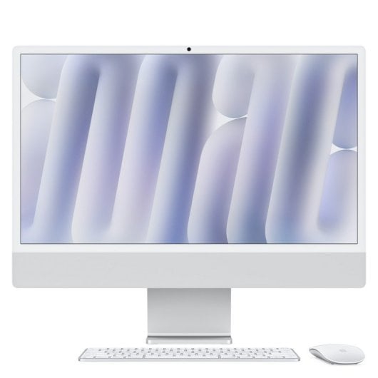 24-Zoll-iMac mit Retina 4,5K-Display, Glas mit Nanotextur: Apple M4-Chip mit 10-Kern-CPU und 10-Kern-GPU, 256 GB SSD, 16 GB – Silber
