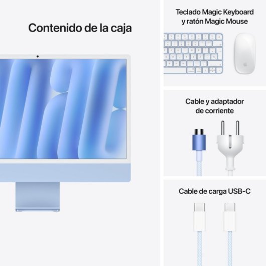 24-Zoll-iMac mit Retina 4,5K-Display: Apple M4-Chip mit 10-Core-CPU und 10-Core-GPU, 16 GB, 256 GB SSD – Blau