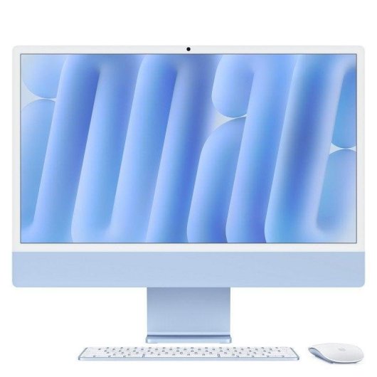 iMac da 24 pollici con display Retina 4,5K: chip Apple M4 con CPU a 10 core e GPU a 10 core, SSD da 16 GB, 512 GB - Blu