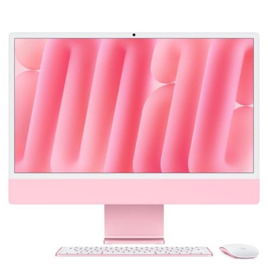 iMac da 24 pollici con display Retina 4,5K: chip Apple M4 con CPU a 10 core e GPU a 10 core, SSD da 16 GB, 512 GB - Rosa