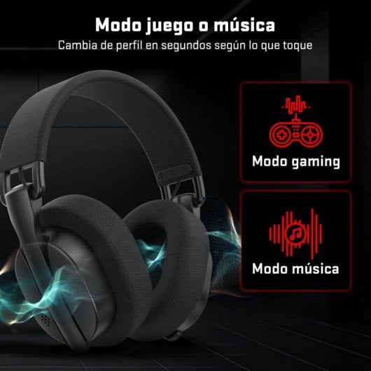 Tempest FlexWave Headset Gaming Sem Fios para PC/PS4/PS5/Xbox/Xbox X/Switch Preto