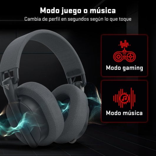 Tempest FlexWave Auriculares Gaming Inalámbricos PC/PS4/PS5/Xbox/Xbox X/Switch Gris