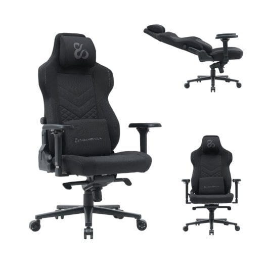 Newskill Banshee Pro Silla Gaming Tela Transpirable con Almohada Cervical Negra
