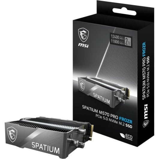 SSD MSI SPATIUM M570 PRO FROZR 2 To 12 400 Mo/s NVMe PCIe 5.0 M.2 Gen5 3D NAND avec dissipateur thermique