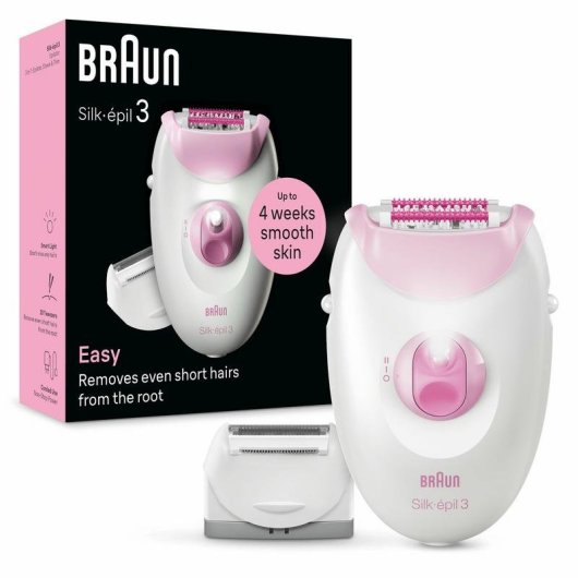 Depiladora Elétrica Braun Silk-épil 3 SE3-031 Com Fio Cabeça de Massagem