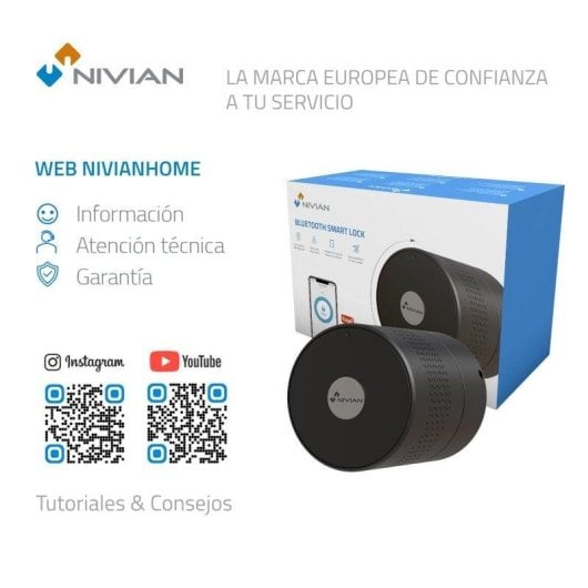 Türschloss Nivian Smart Lock Bluetooth Öffnung mit App Kompatibel mit Tuya Smart Zugang und Autoverriegelung