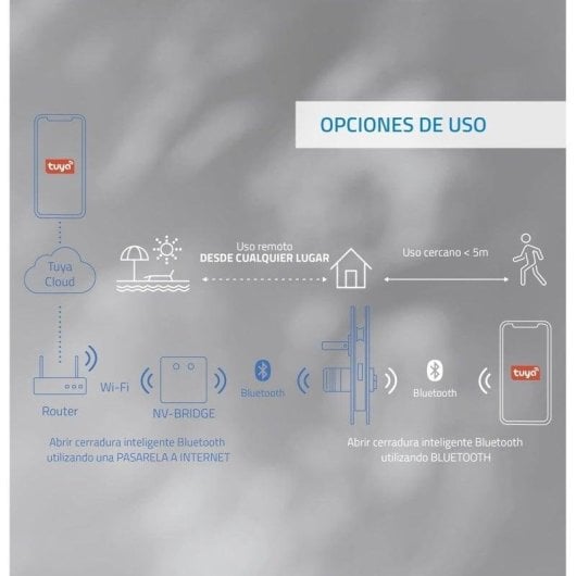 Serratura Intelligente Nivian NV-SMARTLOCK WiFi e Bluetooth Apertura con App Compatibile con Alexa e Google Home