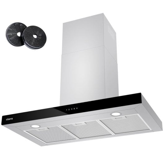 Hotte aspirante linéaire Ciarra CBCS9102 90 cm 650 m³/h 4 vitesses Classe A+++ Acier inoxydable