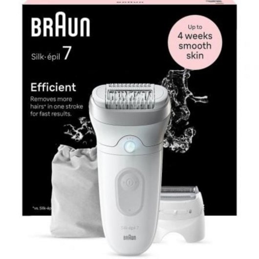 Epilatore Braun Silk-épil 7 SE7-041 senza Fili 3 Testine Wet & Dry