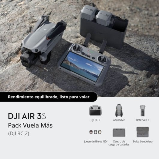 DJI Air 3s Fly More Combo 4 Rotoren Quadrocopter 50 MP 3840 x 2160 Pixel 4276 mAh Grau