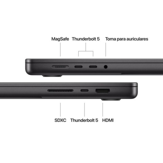 Apple MacBook Pro Apple M4 Max 14 Núcleos/36GB/1TB SSD/GPU 32 Núcleos/16" Negro Espacial