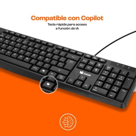 PcCom Essential MK20 Combo Teclado + Ratón con Copilot Negro
