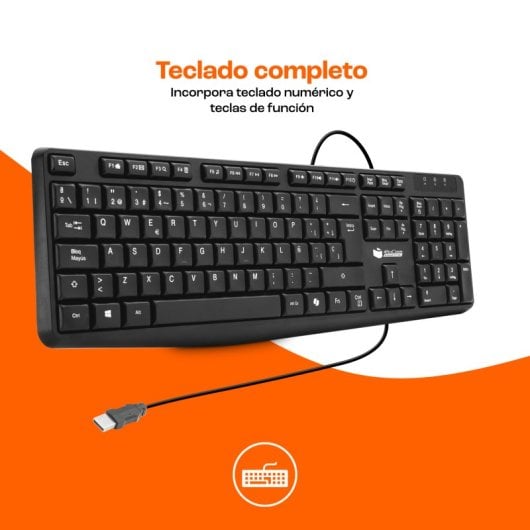 PcCom Essential MK20 Combo Teclado + Ratón con Copilot Negro