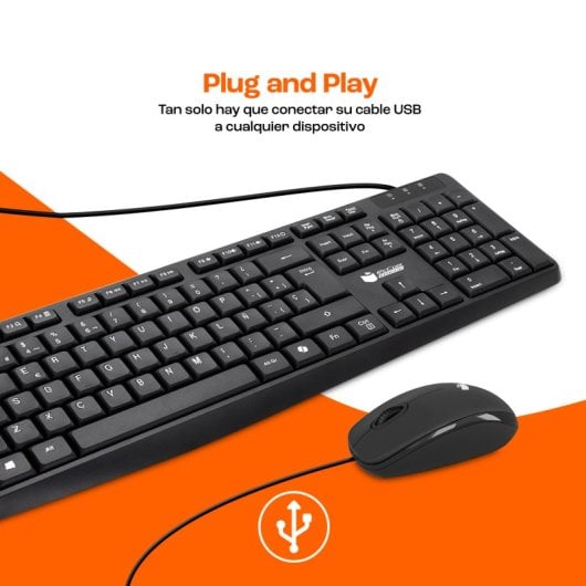 PcCom Essential MK20 Combo Teclado + Ratón con Copilot Negro