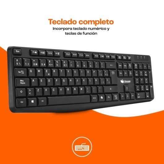Ensemble clavier et souris sans fil PcCom Essential MK20 avec copilote noir