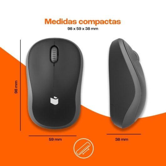 Ensemble clavier et souris sans fil PcCom Essential MK20 avec copilote noir
