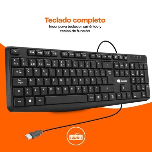 PcCom Essential K20 Teclado con Copilot Negro