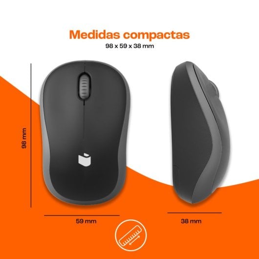 Mouse wireless PcCom Essential M20 1000DPI grigio