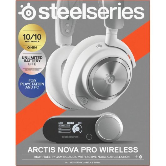 Auriculares SteelSeries Arctis Nova Pro Wireless Bluetooth Gaming met Noise Cancelling Wit
