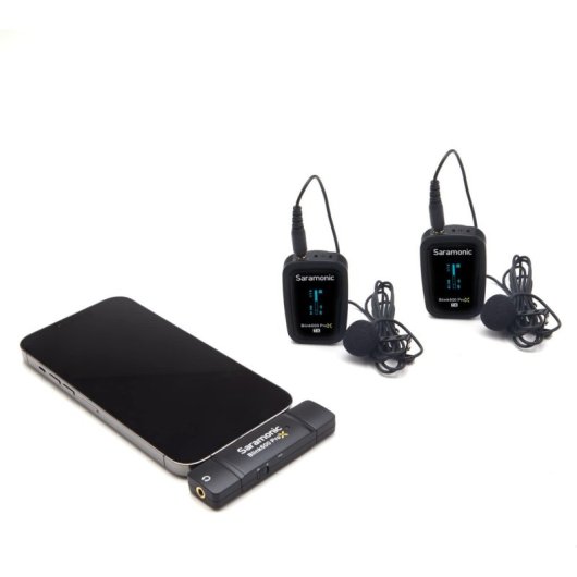 Saramonic Blink500 ProX B4 Sistema de Micrófono Inalámbrico para 2 Personas con Lavaliers y Receptor Lightning