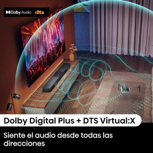 Barra de Sonido Hisense HS2000 2.1 240W Bluetooth HDMI ARC Dolby Digital Plus Noire