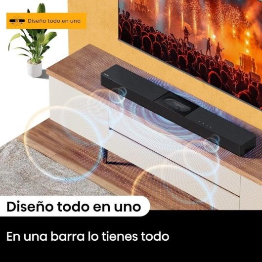 Barra de Sonido Hisense HS2000 2.1 240W Bluetooth HDMI ARC Dolby Digital Plus Noire