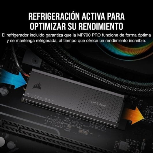 Disque SSD Corsair MP700 PRO 4 To PCIe M.2 NVMe 2.0 Gen5 x4 avec refroidisseur d'air
