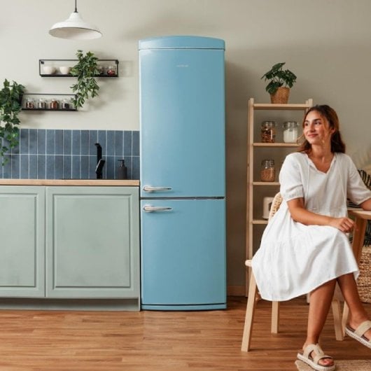 Cecotec Bolero CoolMarket Combi Origin 294+ Blue E Frigorífico Combi Retro E Azul